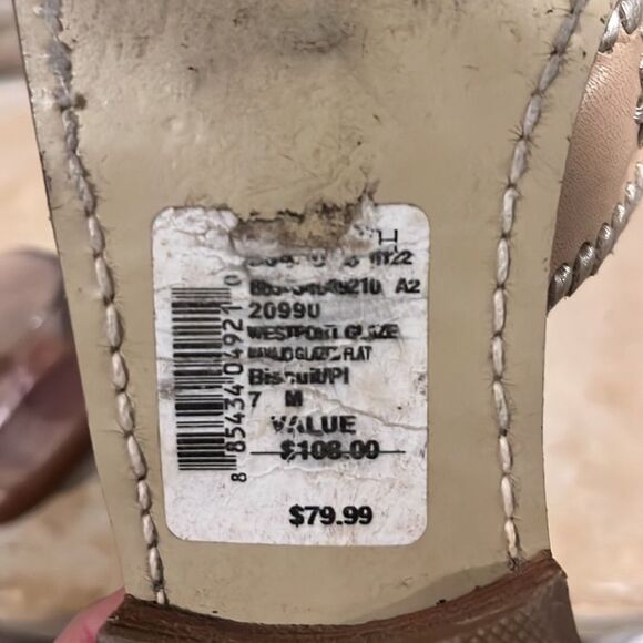 Jack Rogers Westport Navajo Glazed Biscuit Flats Whipstitch - Picture 6 of 6